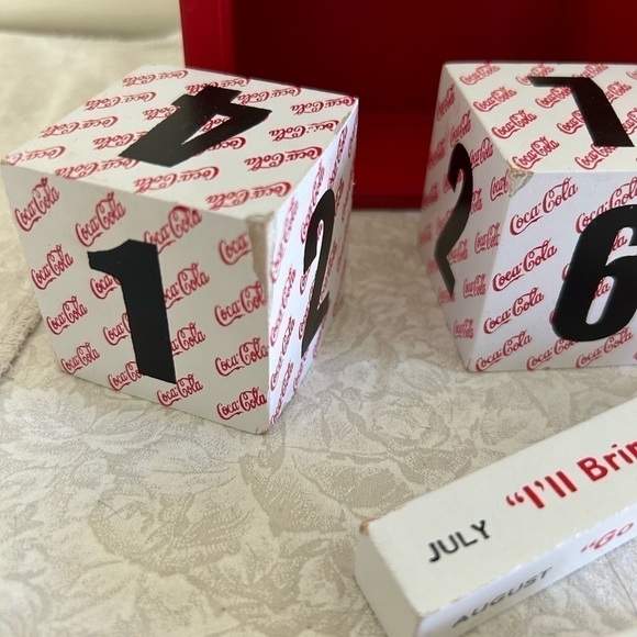 Vintage Coca-Cola Coke Perpetual Calendar Wooden block year round calendar - Picture 6 of 6
